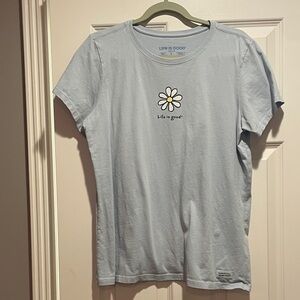 Life Is Good Light Blue Daisy Short Sleeve Tee